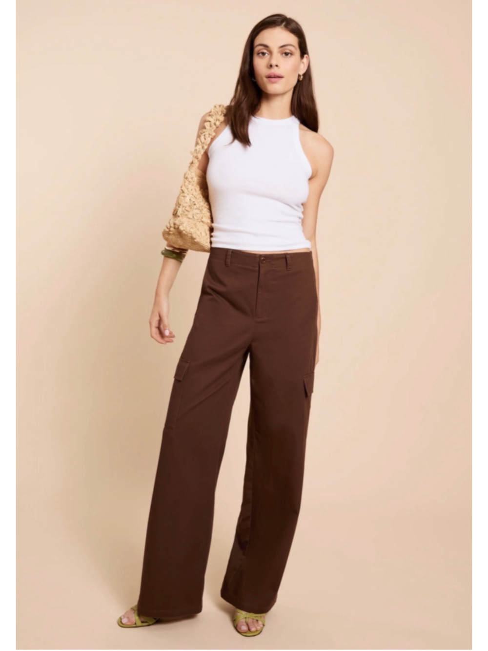 Women's CAARA Brown Cargo Trousers Size 0